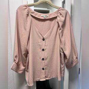 Puff Sleeve Button Up Blouse